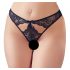 NO:XQSE - Bow-Embellished Open Women's Panties (Black)  - M