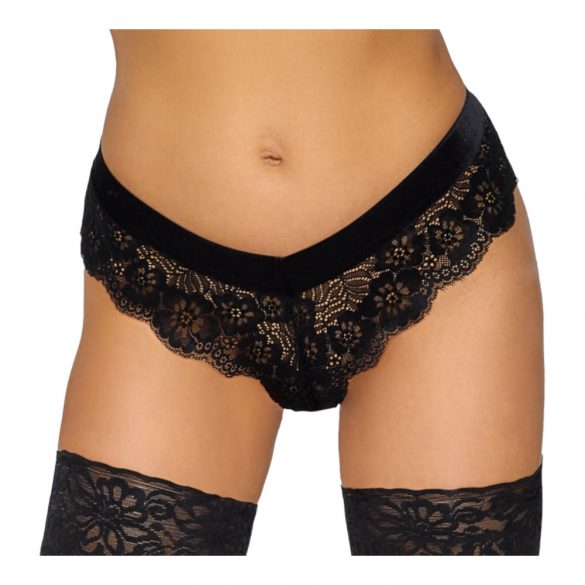 Cottelli Party - Lace Thong with Chains (Black)