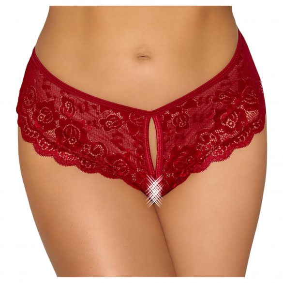 Cottelli - Open Lace Panties (Red)  - L