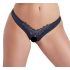 Cottelli - Pearl and Open Flower Women's Panties (Black)  - M