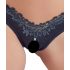 Cottelli - Pearl and Open Flower Women's Panties (Black)  - L