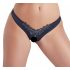 Cottelli - Beaded, Open Floral Women's Panty (Black) - L