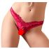 Cottelli - culotte fleurie ouverte avec perles (rouge) - M