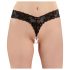 Cottelli - Double Pearl Lace Thong (Black)