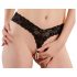 Tanga in pizzo con doppia fila di perle Cottelli (nero)  - XL