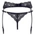 Cottelli - Lace Garter Belt with Thong (Black)  - M