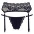 Cottelli - Lace Garter Belt with Thong (Black)  - M