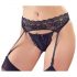 Cottelli - Lace Garter Belt with Thong (Black)  - L