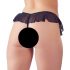 Cottelli - Open, Beaded Frilly Thong (Black)  - M