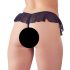 Cottelli - Open, Beaded Frilly Thong (Black)  - L