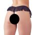 Cottelli - Open, Beaded Frilly Thong (Black)  - L