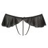 Cottelli - Open, Beaded Frilly Thong (Black)  - L