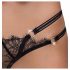 Cottelli - Luxury Open Crotch Thong with Rings (Black)