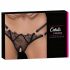 Cottelli - Luxury Open Crotch Thong with Rings (Black)  - M/L