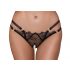 Cottelli - Luxury Open Crotch Thong with Rings (Black)  - M/L