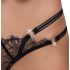 Cottelli - Luxury Open Crotch Thong with Rings (Black)  - M/L