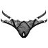 Cottelli - Luxury Open Crotch Thong with Rings (Black)  - M/L