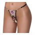 Cottelli - Luxury Embroidered Lily Thong (Black & White)