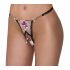 Cottelli - Luxury Embroidered Lily Thong (Black & White)  - M/L