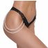 Cottelli - Luxury Embroidered Pearl Thong (Black)  - M/L