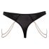 Cottelli - Luxury Embroidered Pearl Thong (Black)  - M/L