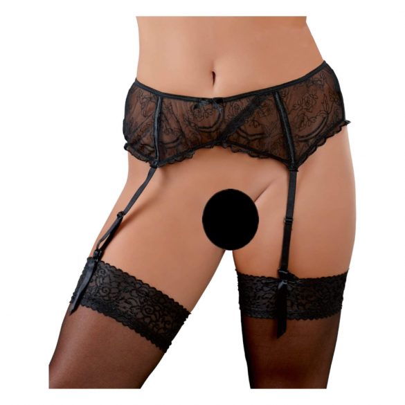 Cottelli - Basic Garter Belt (Black)  - XXL