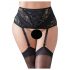 Cottelli Plus Size - Lace-up Garter Belt (Black) - XL