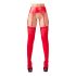 NO:XQSE - glanzend jarretel set (rood)