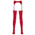 NO:XQSE - glanzend jarretel set (rood)