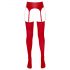 NO:XQSE - Glossy Garter Set (Red)  - L/XL