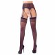 NO:XQSE - striped stockings with garter belt (black)