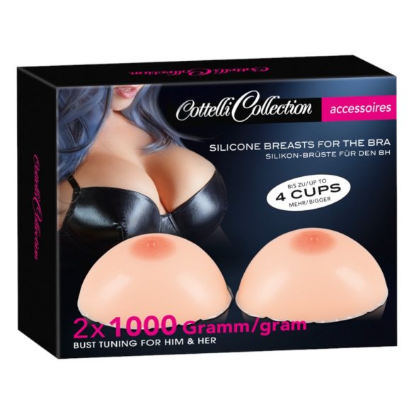 Cottelli - silikónové push-up vložky s bradavkou (2 x 1000g)