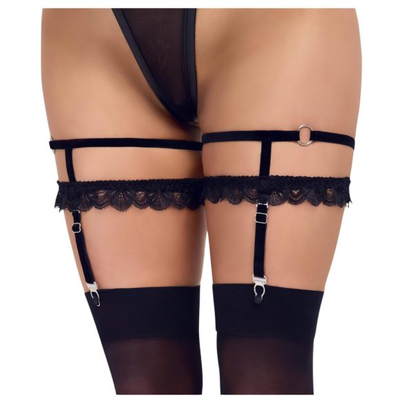 Cottelli - Decorative Garter Belt (Black)