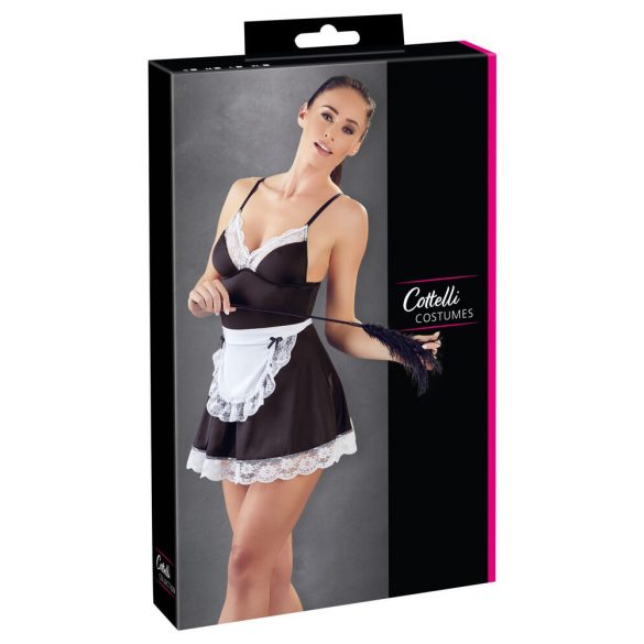 Costume da Cameriera Sexy in Pizzo con Grembiule (Nero-Bianco) - Cottelli  - XL