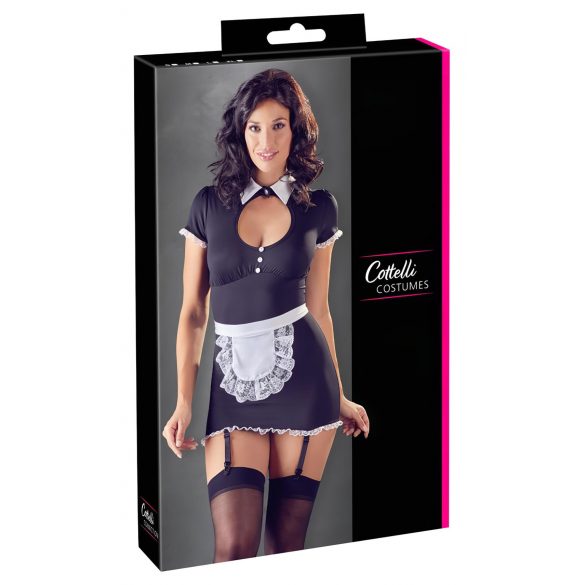 Cottelli - Maid Outfit with Garter (Black-White)