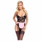 Cottelli - See-Through Maid Costume (Black-Pink)