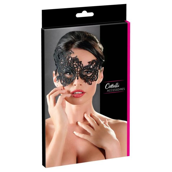 Cottelli - Embroidered Asymmetrical Mask (Black)