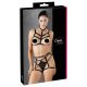 Cottelli - Decorative Body Harness Lingerie Trio - Black (S-L)