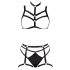 Cottelli - ornament body harness trio bielizna - czarny (S-L)