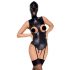 Bad Kitty - Kopfmaske und Body mit offenen Brust- und Genitalbereich (schwarz)  - M