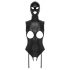 Bad Kitty - Open Cup Bodysuit with Hood (Black)  - M