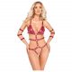 Studded Bondage Bodysuit (Red) - Bad Kitty  - L