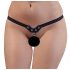 Studded and Chained Thong - Black (S-L)