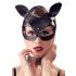 Black Faux Leather Rhinestone Cat Mask (S-L)