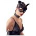 Black Faux Leather Rhinestone Cat Mask (S-L)