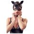 Black Faux Leather Rhinestone Cat Mask (S-L)