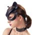 Bad Kitty - kunstleren, met strass versierde kattenmasker - zwart (S-L)