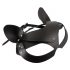 Black Faux Leather Rhinestone Cat Mask (S-L)