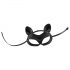 Black Faux Leather Rhinestone Cat Mask (S-L)