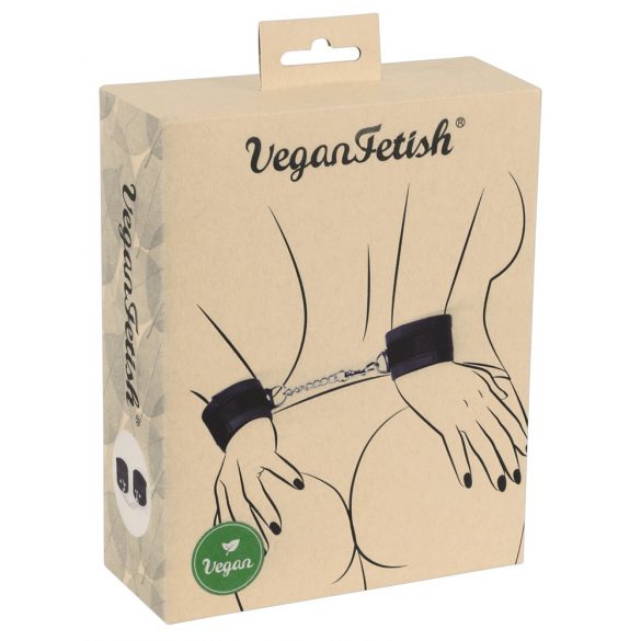 Vegan Fetish - menottes avec chaîne courte (noir)